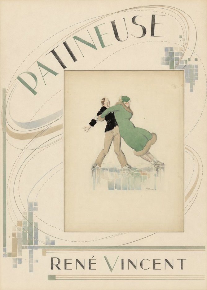 René Vincent Patineuse No6 - Plakát