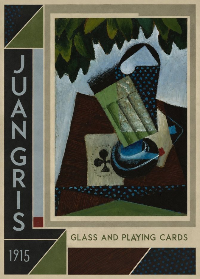 Juan Gris Glass and Playing Cards No2 - Plakát