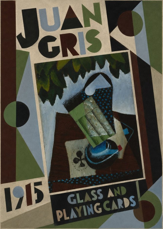 Juan Gris Glass and Playing Cards No4 - Plakát