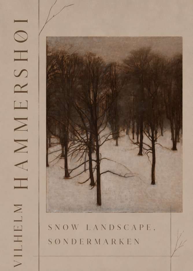 Vilhelm Hammershøi Snow Landscape, Søndermarken No3 - Plakát