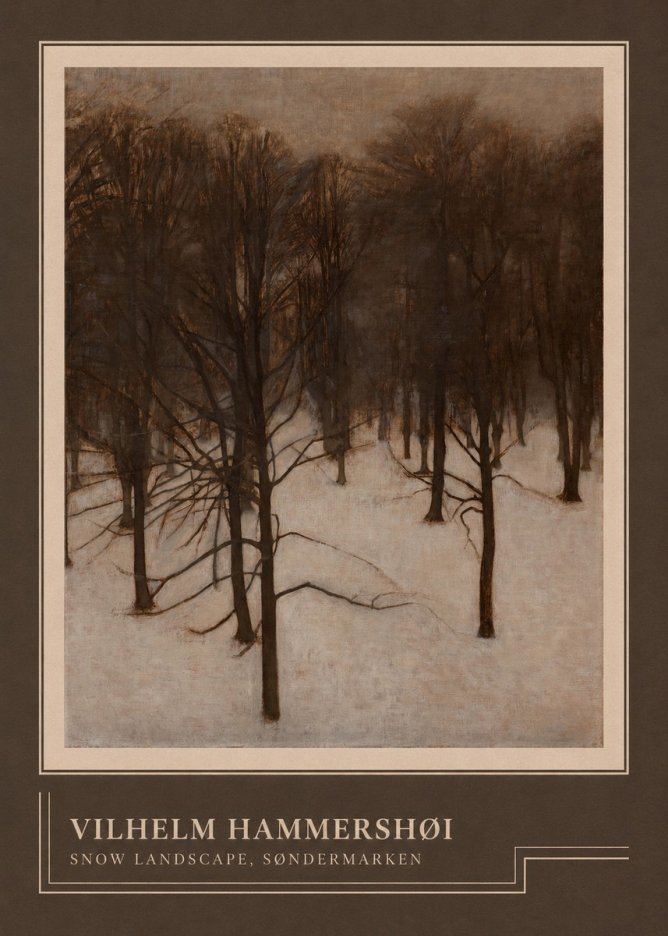 Vilhelm Hammershøi Snow Landscape, Søndermarken No4 - Plakát