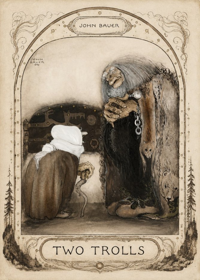 John Bauer Two Trolls No3 - Plakát