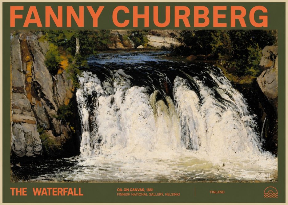 Fanny Churberg The Waterfall No2 - Plakát