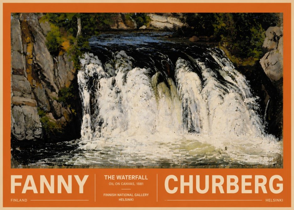 Fanny Churberg The Waterfall No5 - Plakát