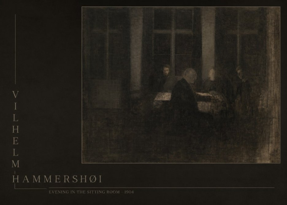 Vilhelm Hammershøi Evening in the Sitting Room No6 - Plakát
