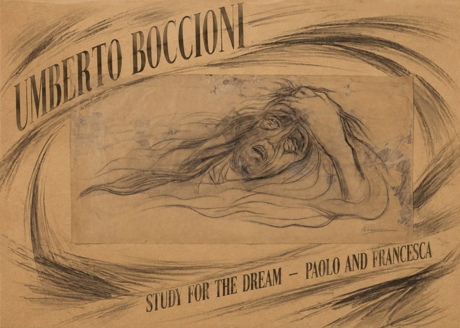 Umberto Boccioni Study for the Dream — Paolo and Francesca No2 - Plakát