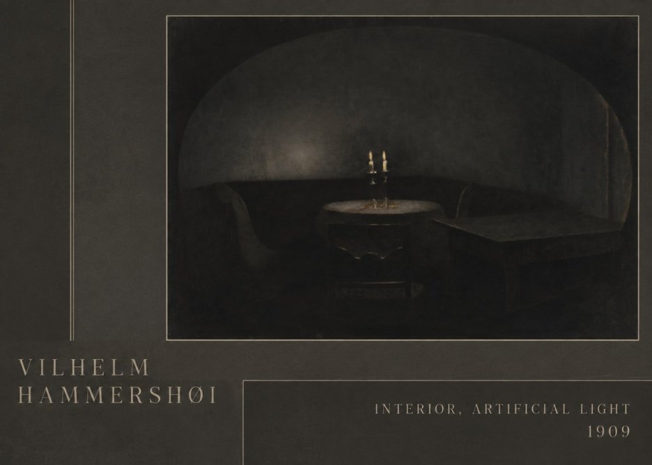 Vilhelm Hammershøi Interior, Artificial Light No2 - Plakát