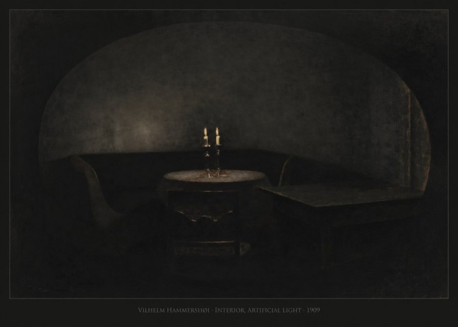 Vilhelm Hammershøi Interior, Artificial Light No5 - Plakát