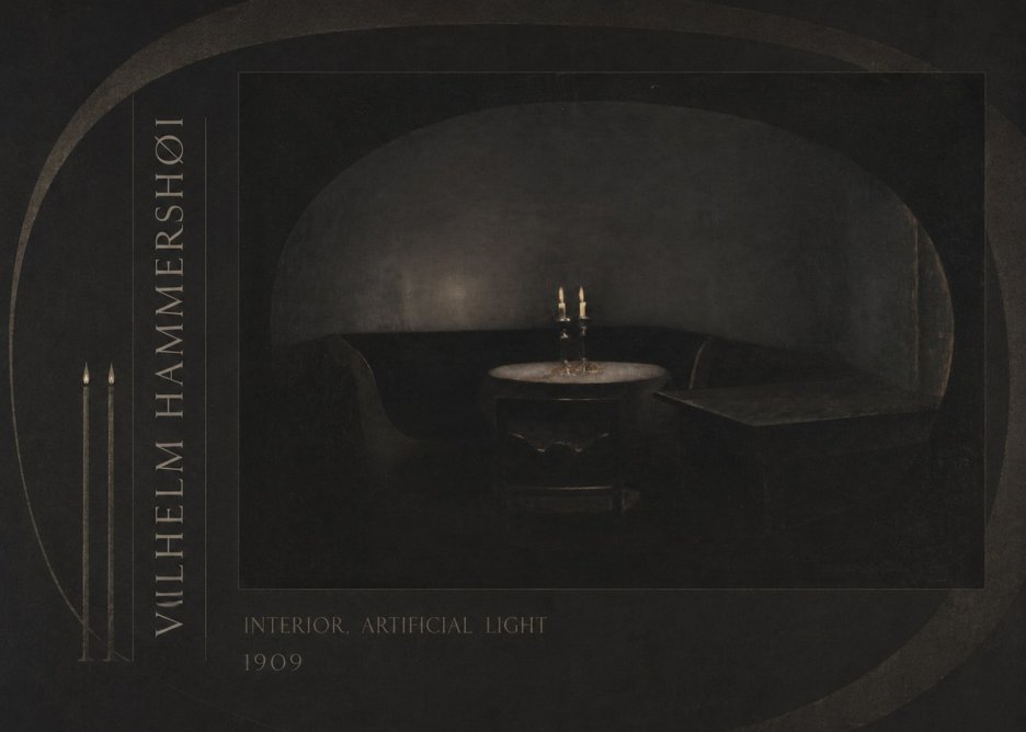 Vilhelm Hammershøi Interior, Artificial Light No6 - Plakát
