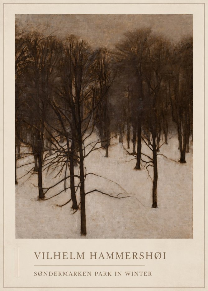 Vilhelm Hammershøi Søndermarken Park in Winter No1 - Plakát