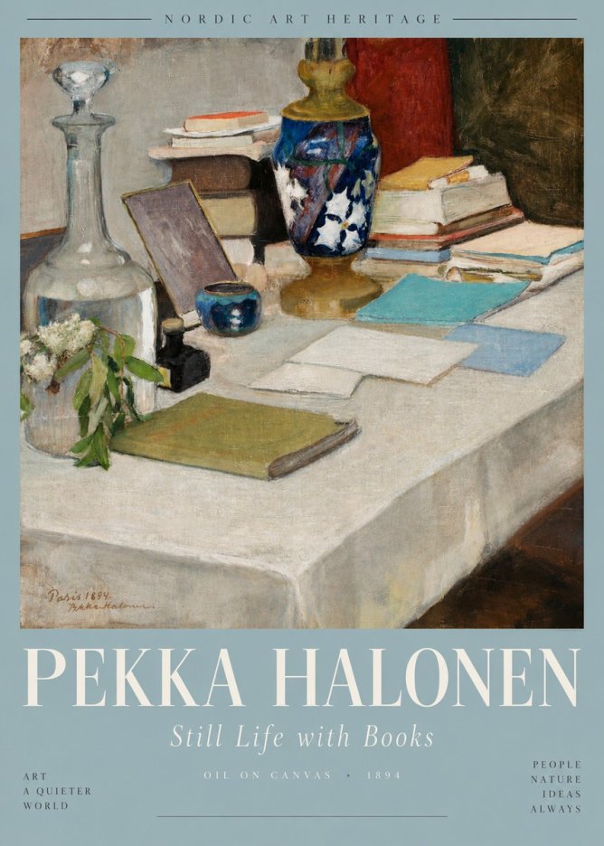 Pekka Halonen Still Life with Books No5 - Plakát