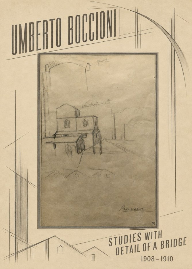 Umberto Boccioni Studies with Detail of a Bridige No2 - Plakát