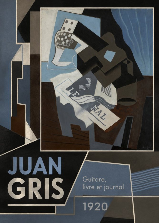Juan Gris Guitare, Livre Et Journal No4 - Plakát