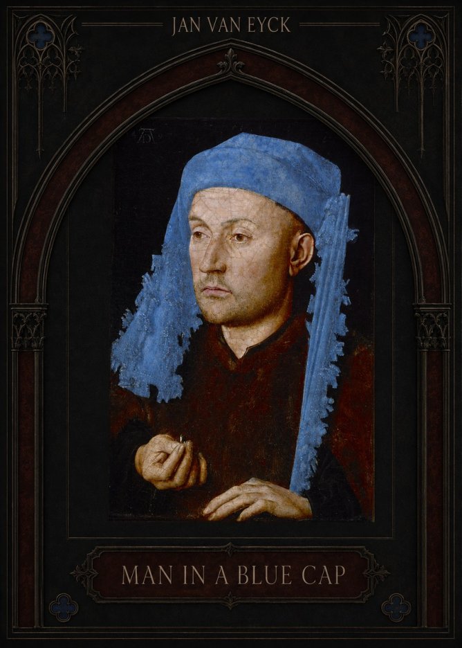 Jan van Eyck Man in a Blue Cap I No3 - Plakát
