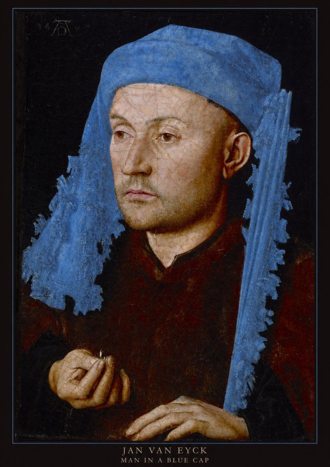 Jan van Eyck Man in a Blue Cap I No5 - Plakát