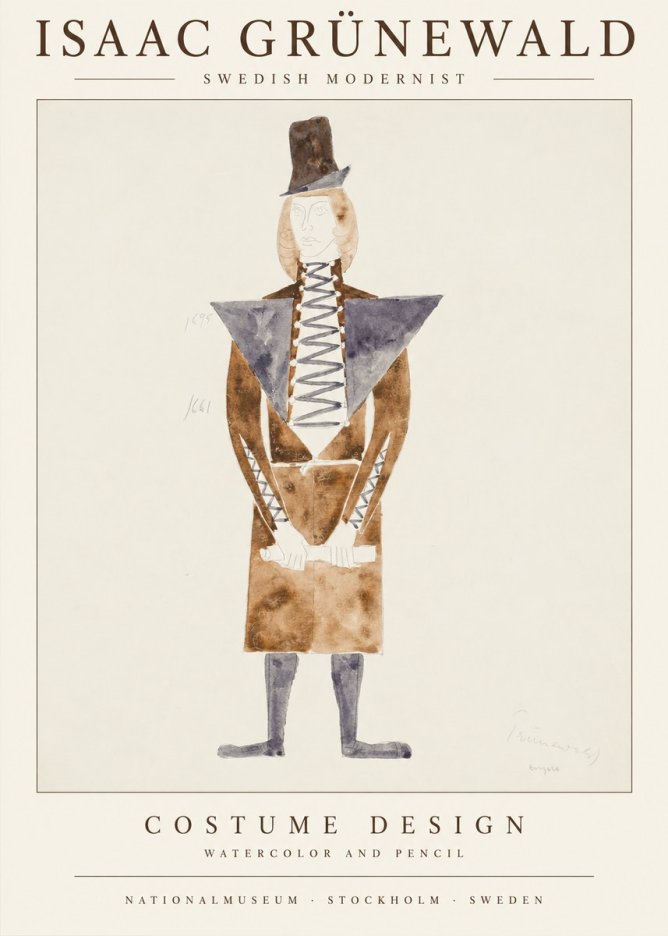 Isaac Grünewald Costume Design XIII No2 - Plakát