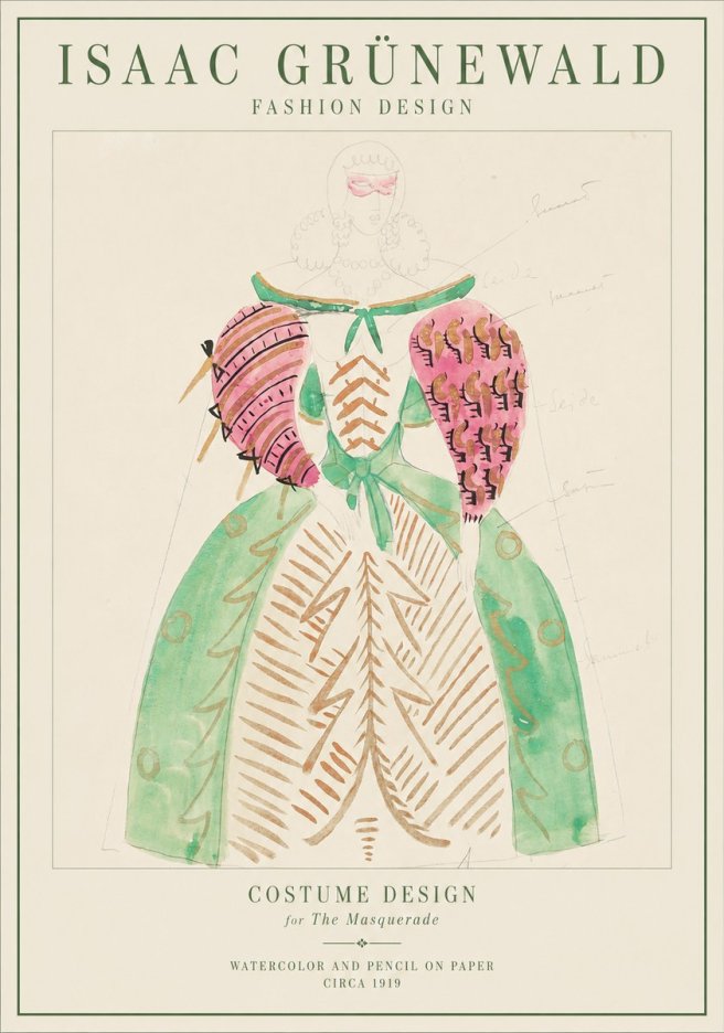 Isaac Grünewald Costume Design for the Masquerade No1 - Plakát