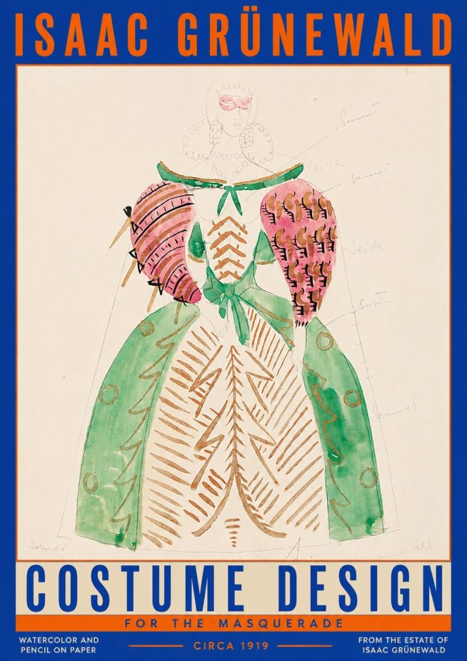 Isaac Grünewald Costume Design for the Masquerade No3 - Plakát