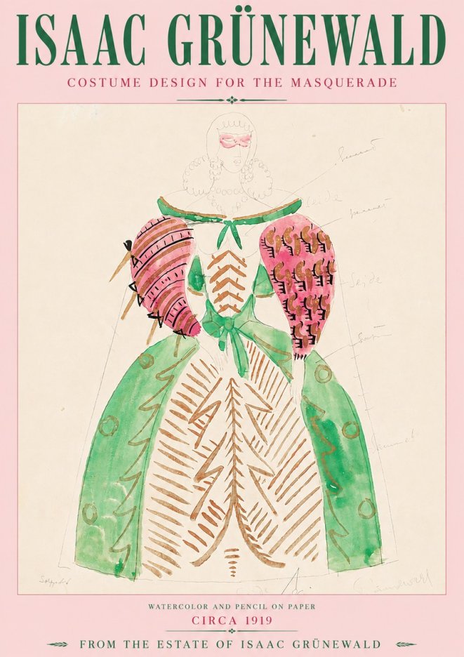 Isaac Grünewald Costume Design for the Masquerade No4 - Plakát