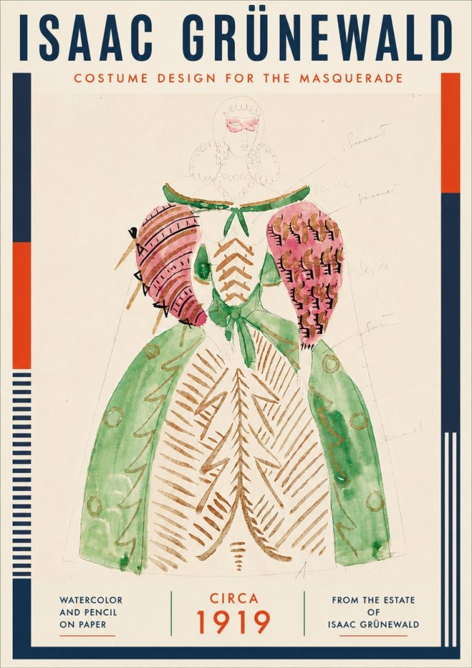 Isaac Grünewald Costume Design for the Masquerade No5 - Plakát