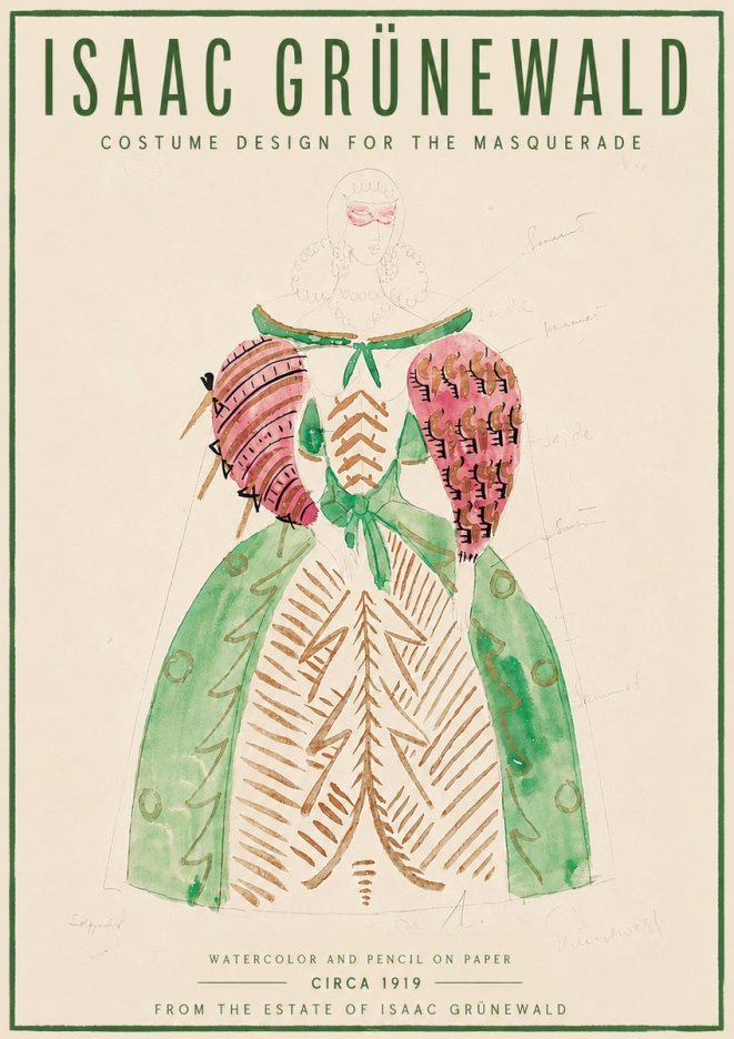 Isaac Grünewald Costume Design for the Masquerade No6 - Plakát