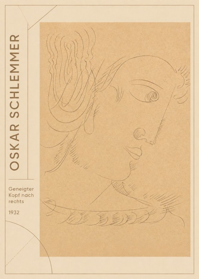 Oskar Schlemmer Geneigter Kopf Nach Rechts No2 - Plakát