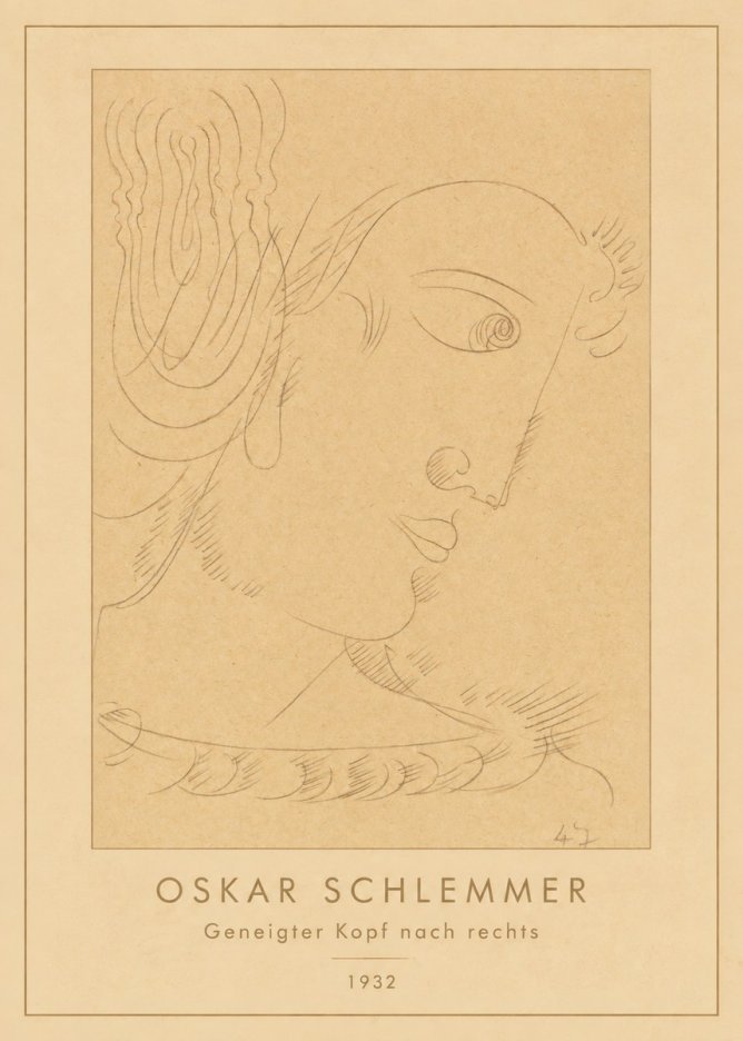 Oskar Schlemmer Geneigter Kopf Nach Rechts No4 - Plakát