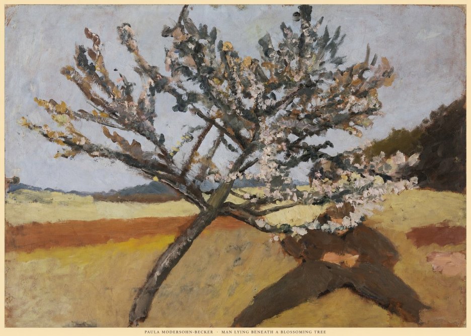 Paula Modersohn-Becker Man Lying Beneath a Blossoming Tree No6 - Plakát