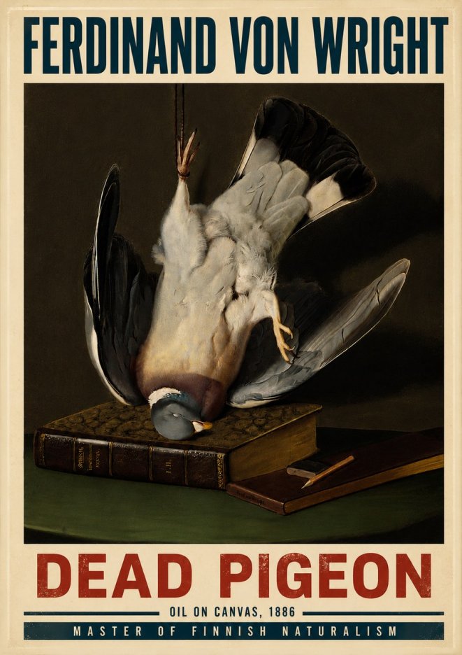 Ferdinand von Wright Dead Pigeon No6 - Plakát