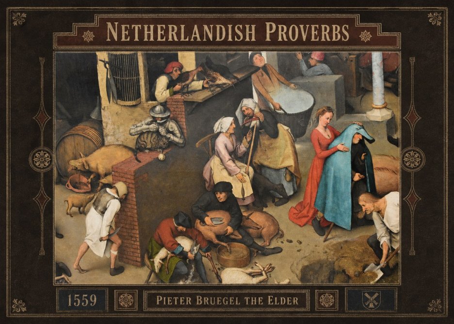 Pieter Bruegel Netherlandish Proverbs VIII No3 - Plakát