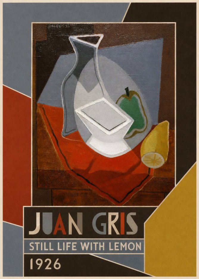 Juan Gris Still Life with Lemon No3 - Plakát