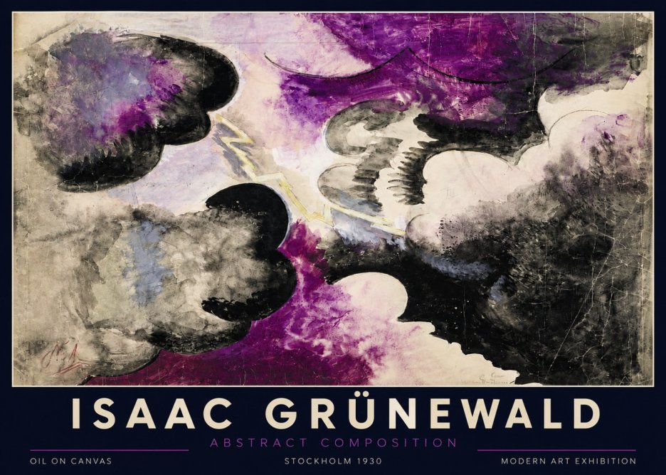 Isaac Grünewald Abstract Composition No3 - Plakát