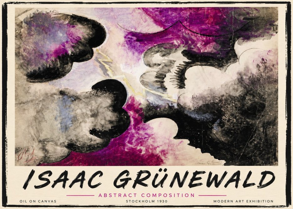 Isaac Grünewald Abstract Composition No5 - Plakát