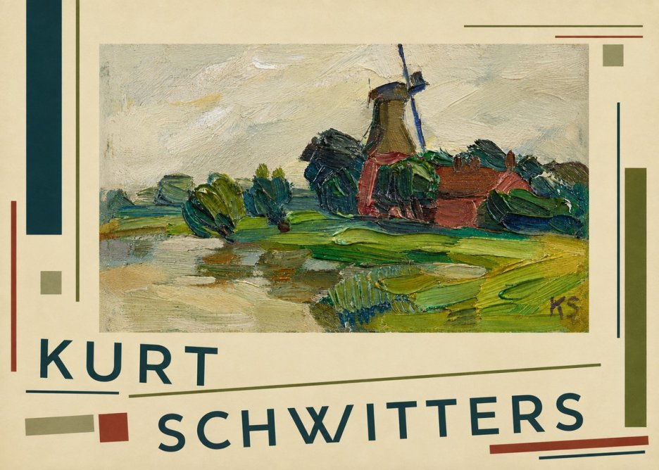 Kurt Schwitters Landscape with Windmill No3 - Plakát