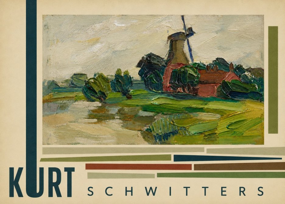 Kurt Schwitters Landscape with Windmill No6 - Plakát