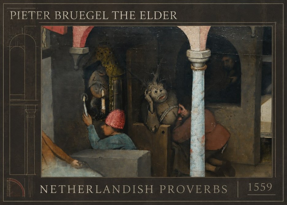 Pieter Bruegel Netherlandish Proverbs IX No1 - Plakát