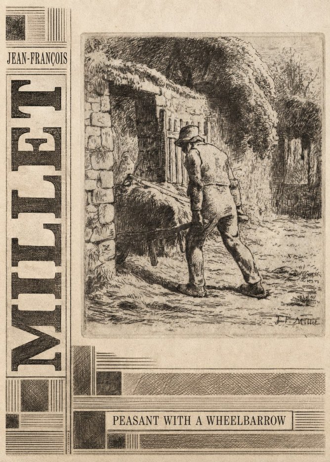 Jean-François Millet Peasant with a Wheelbarrow No5 - Plakát