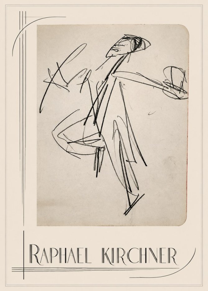 Raphael Kirchner Dynamic Dancer Sketch No1 - Plakát