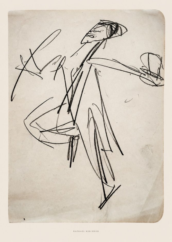 Raphael Kirchner Dynamic Dancer Sketch No6 - Plakát