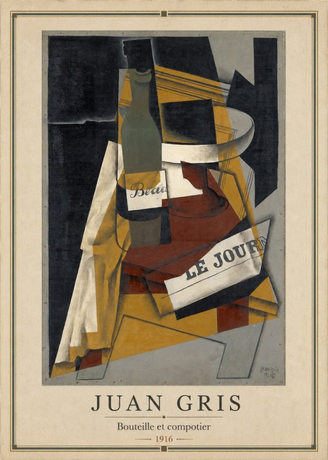 Juan Gris Bouteille Et Compotier No3 - Plakát