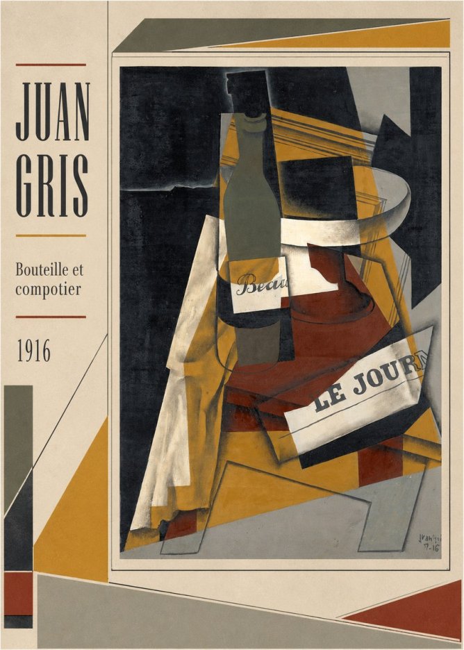 Juan Gris Bouteille Et Compotier No5 - Plakát