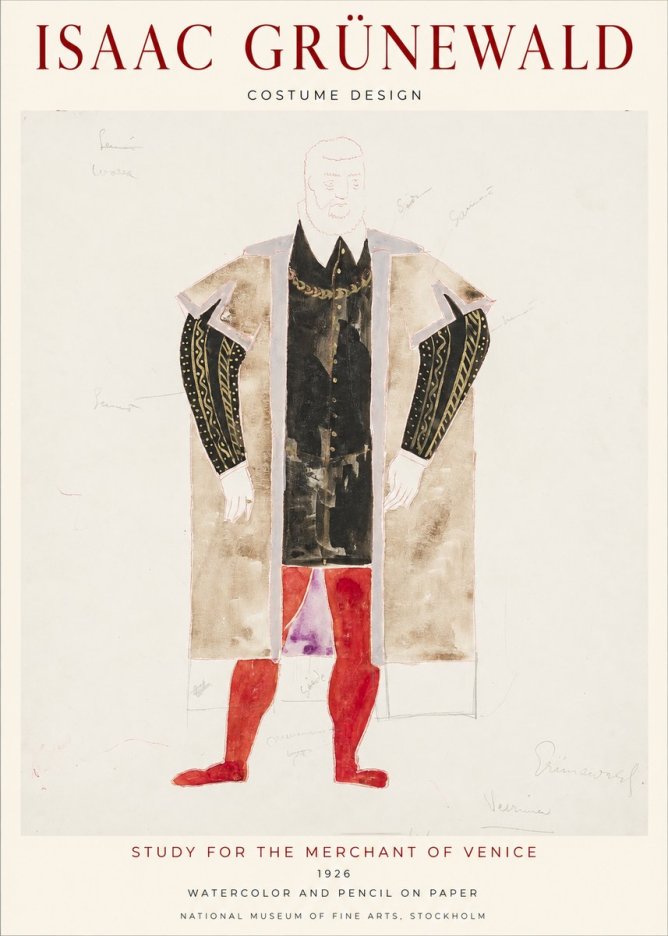 Isaac Grünewald Study for the Merchant of Venice No1 - Plakát
