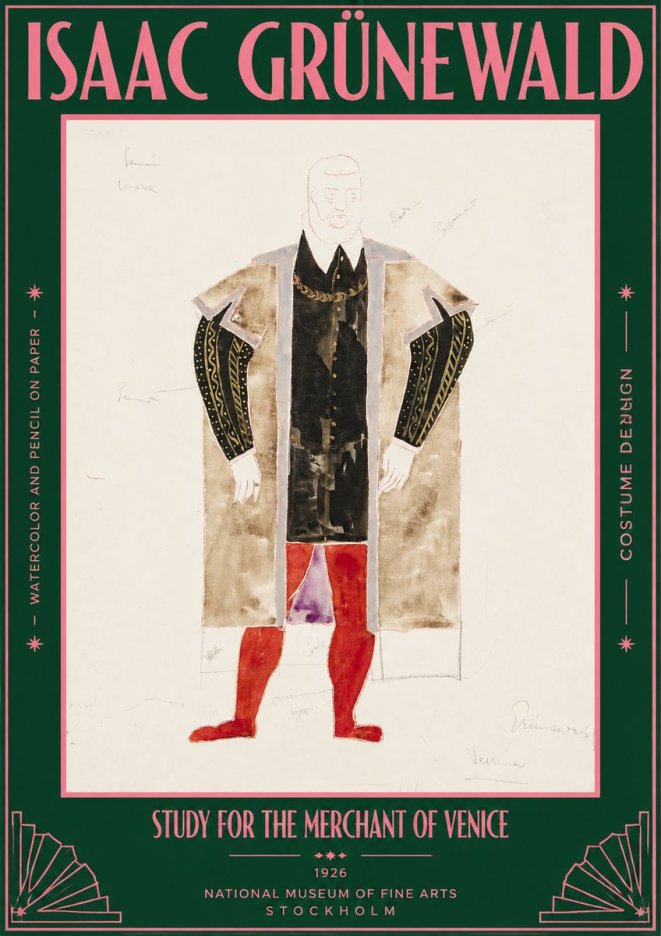 Isaac Grünewald Study for the Merchant of Venice No3 - Plakát