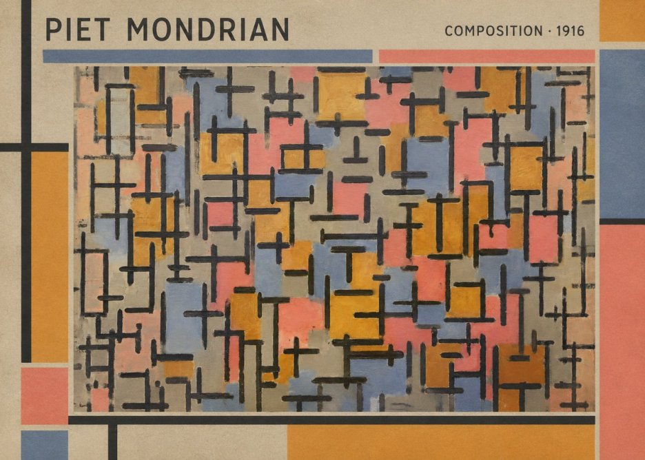 Piet Mondrian Composition No1 - Plakát