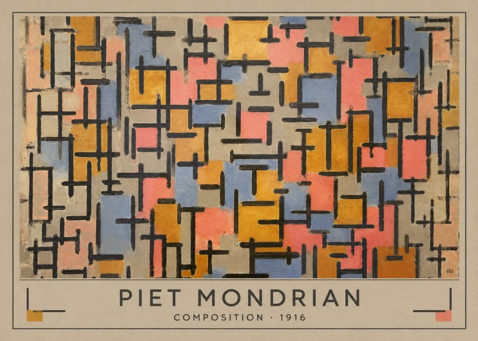 Piet Mondrian Composition No3 - Plakát