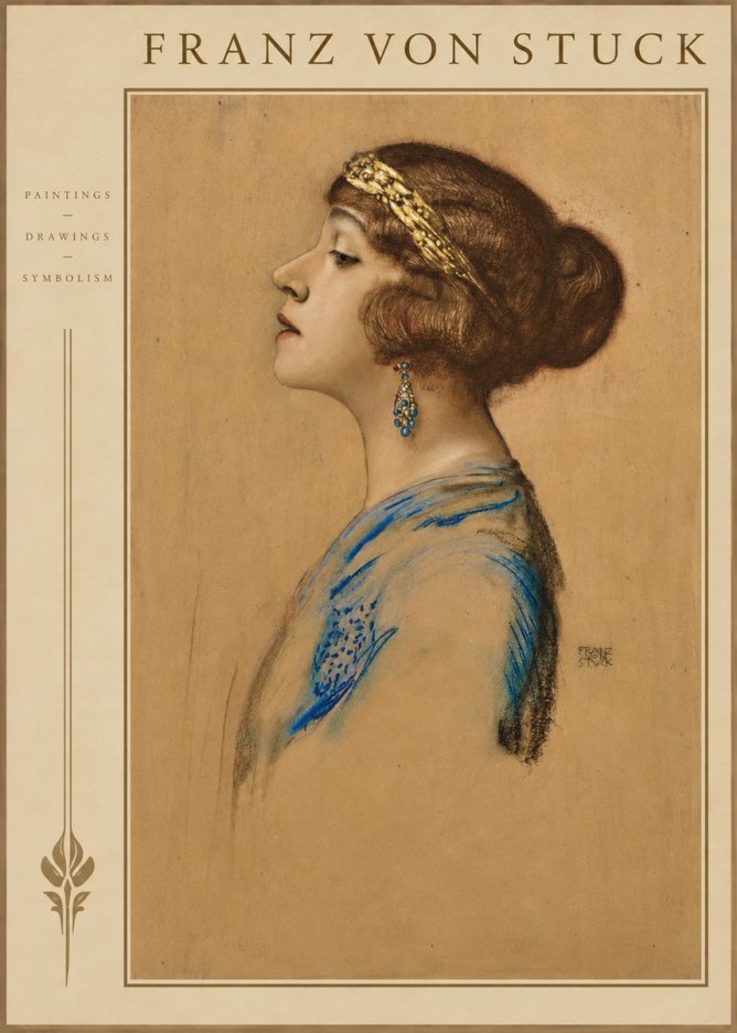 Franz von Stuck Head of a Girl No2 - Plakát
