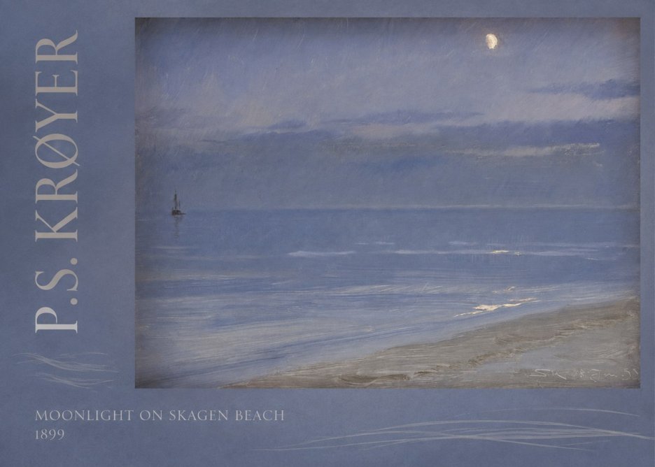 P.S. Krøyer Moonlight on Skagen Beach No2 - Plakát
