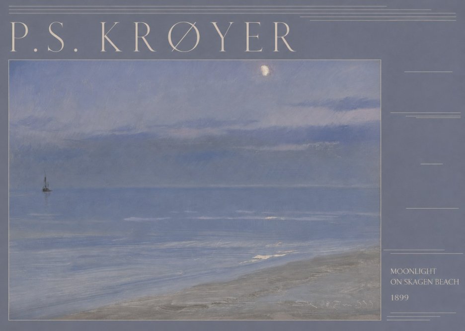 P.S. Krøyer Moonlight on Skagen Beach No5 - Plakát