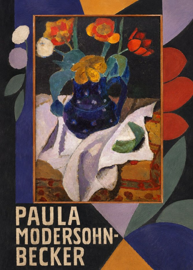 Paula Modersohn-Becker Still Life with Blue Jug and Flowers No5 - Plakát
