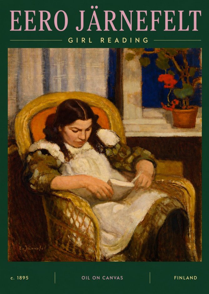 Eero Järnefelt Girl Reading No3 - Plakát